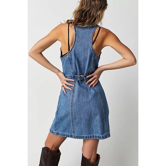 Levi's Rio Denim Dress Womens XL Blue Denim Full Zip Western Coastal Cowgirl - Picture 3 of 12